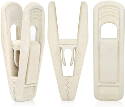 Pinces à cintres en velours beige, lot de 60, antidérapantes, idéales pour les cintres en velours ivoire/beige, pantalons et jupes. Pinces à cintres en velours beige, lot de 60, antidérapantes, idéales pour les cintres en velours ivoire/beige, pantalons et jupes.