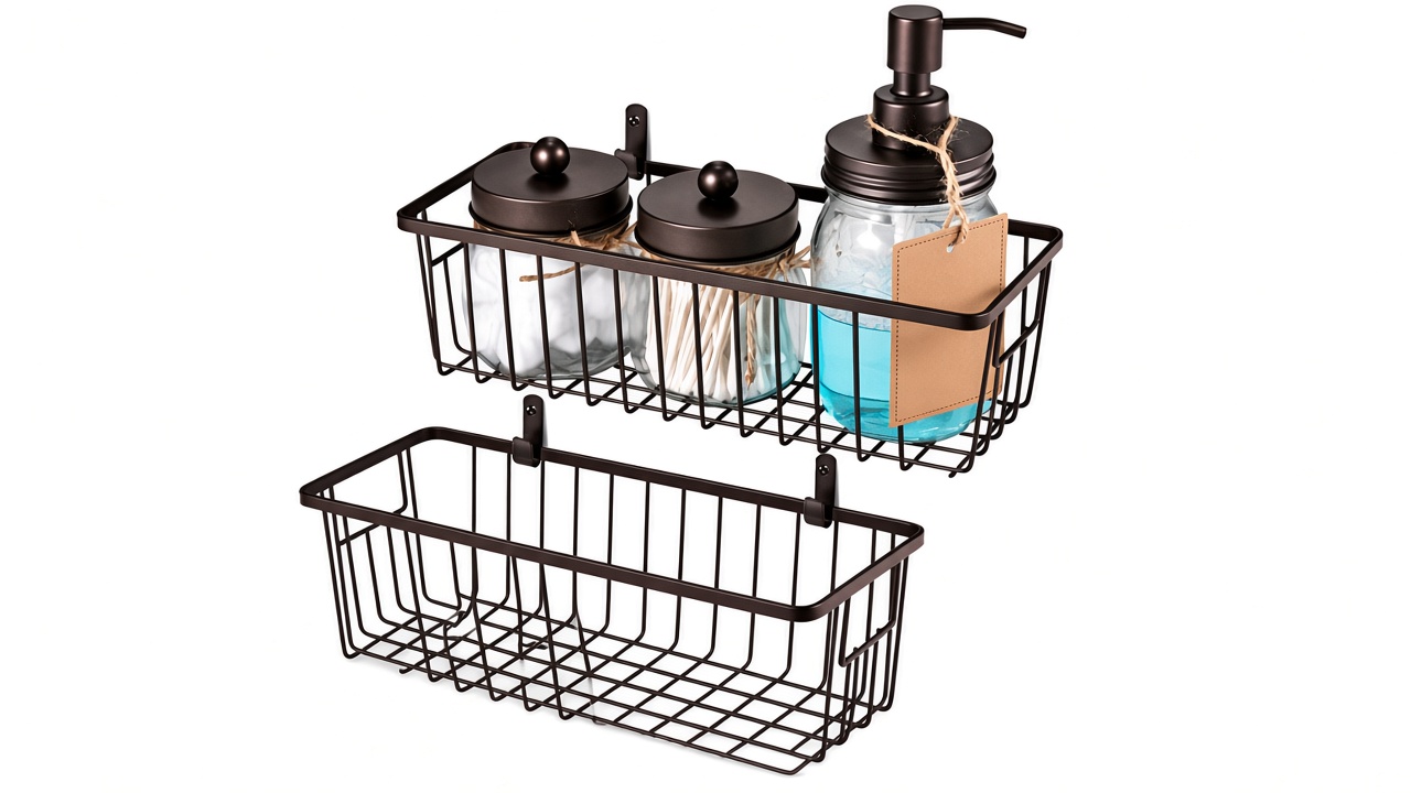 Panier en fil métallique, petits paniers de rangement pour salle de bain et cuisine Panier en fil métallique, petits paniers de rangement pour salle de bain et cuisine
