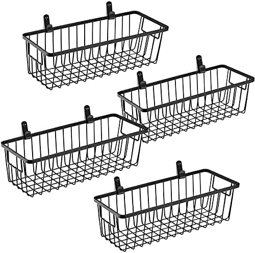 Paniers muraux suspendus, petits paniers en fil de fer pour rangement, lot de 4 Paniers muraux suspendus, petits paniers en fil de fer pour rangement, lot de 4