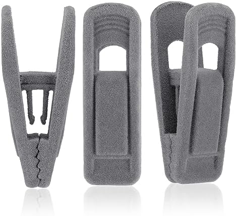Pinces à vêtements en velours gris, lot de 80, pinces à pantalons en velours, grande ouverture, pinces robustes et floquées, idéales pour les cintres en velours fins. Pinces à vêtements en velours gris, lot de 80, pinces à pantalons en velours, grande ouverture, pinces robustes et floquées, idéales pour les cintres en velours fins.